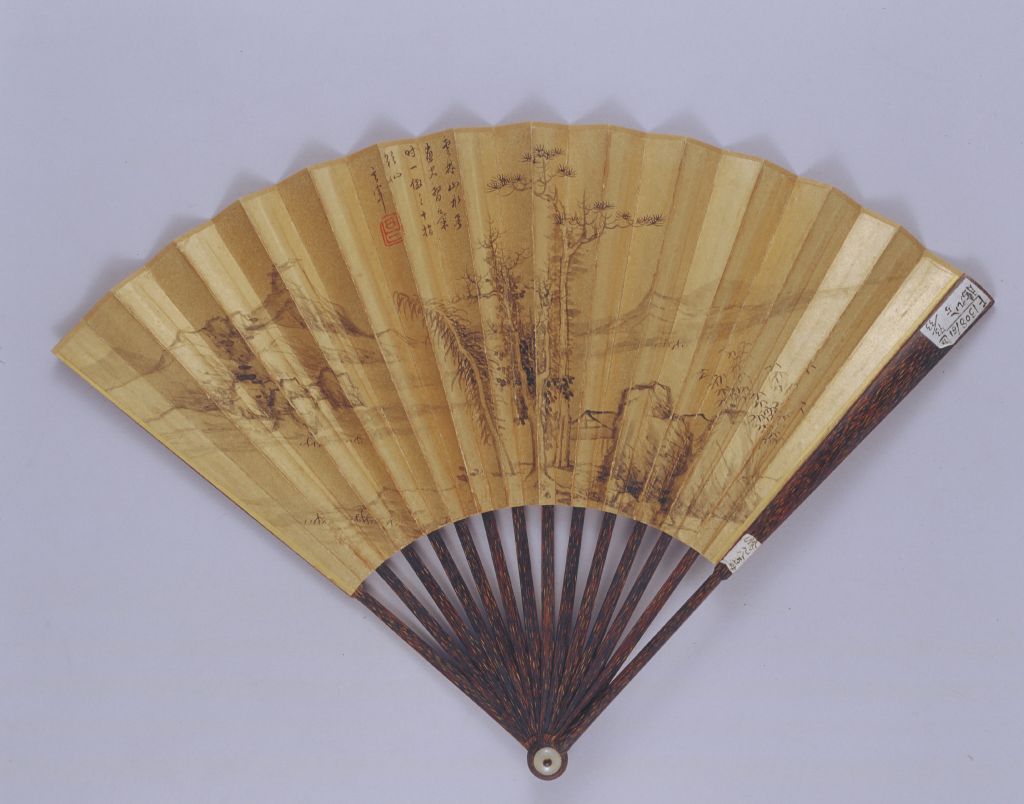 图片[1]-Dong Qichang imitates Ni Zan’s landscape to form a fan-China Archive